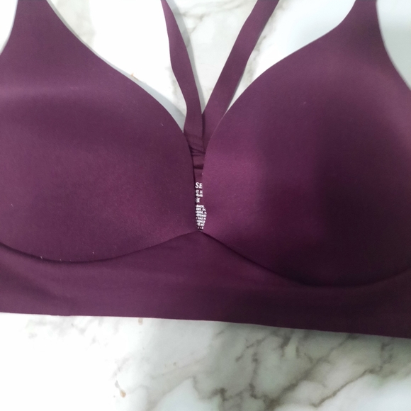Victoria's Secret Bra 34D Burgundy Wine Lightly Lined Plunge Soft Sexy Underwire - Picture 2 of 6